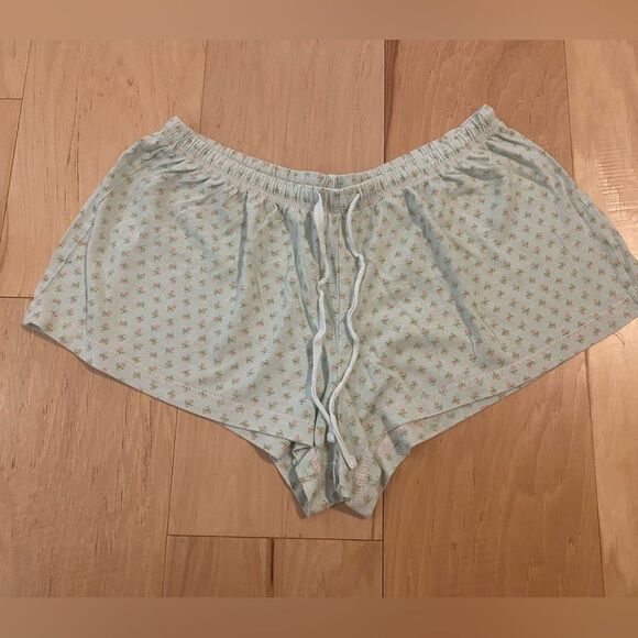 Vanity fair size medium two piece mint green with pink rose detail pajama set - Picture 13 of 15